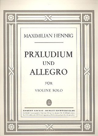 Prelude And Allegro (HENNIG MAXIMILIAN)