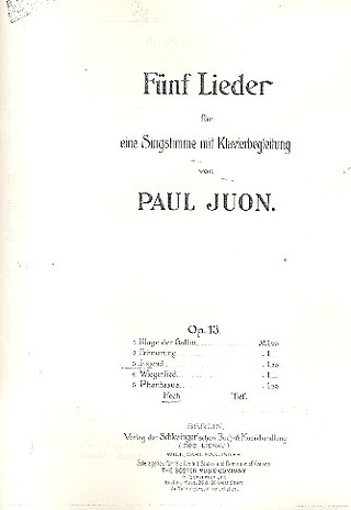 Jugend Op. 13, 3 (JUON PAUL)