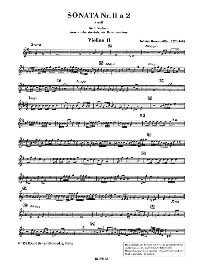 Sonata #2 E Minor A 2 (ROSENMULLER JOHANN)