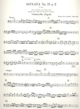 Sonata #4 C Major A 3 (ROSENMULLER JOHANN)