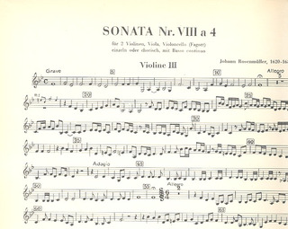 Sonata 8 B Flat Major A 4 (ROSENMULLER JOHANN)