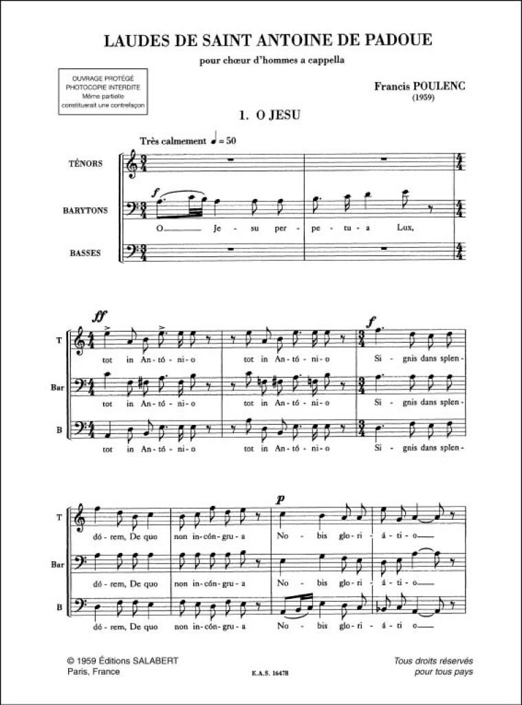 Laudes De St Antoine De Padoue Choeur (3Vx-Hm) A Cappella