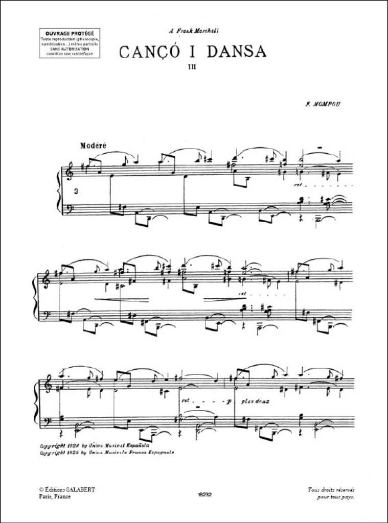 Cancion Y Danza N. 3, Pour Piano