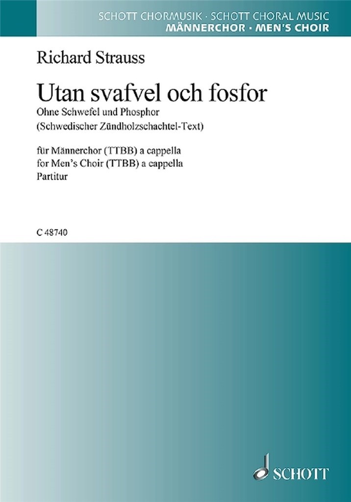 Utan Svafel Och Fosfor O. Op. Av 88 (STRAUSS RICHARD)
