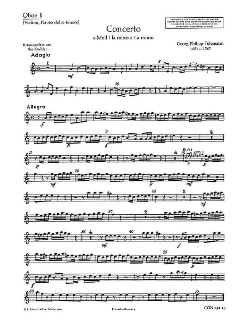 Concerto A Minor (TELEMANN GEORG PHILIPP)