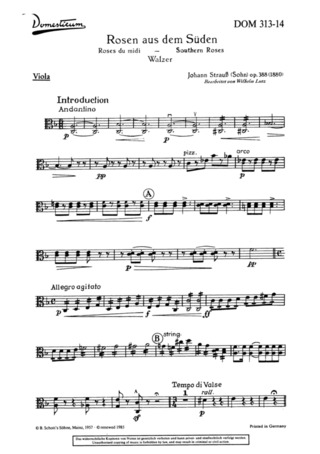 Rosen Aus Dem Süden Op. 388 (STRAUSS JOHANN (FILS))