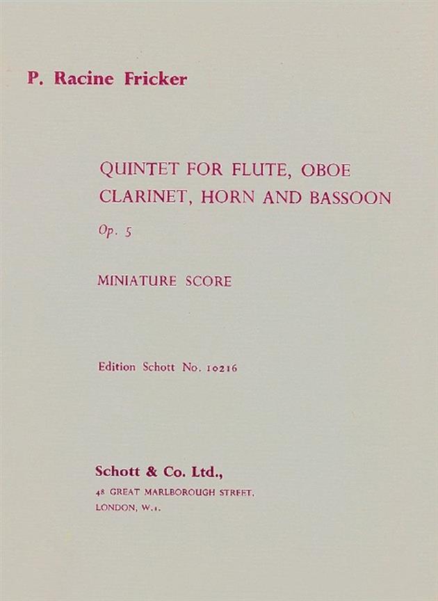 Wind Quintet Op. 5