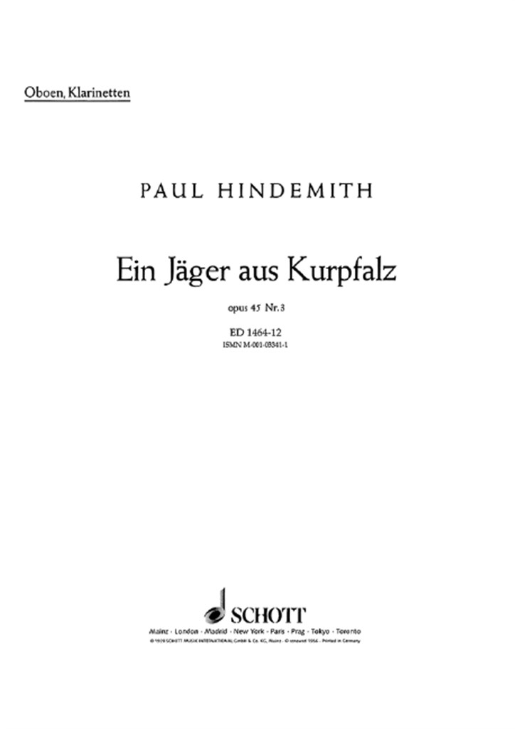 Ein Jäger Aus Kurpfalz Op. 45/3