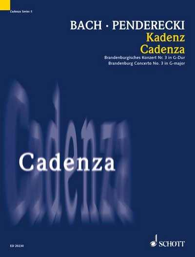Cadenza For The Brandenburg Concerto #3 G Major By Johann Sebastian Bach (PENDERECKI KRZYSZTOF)