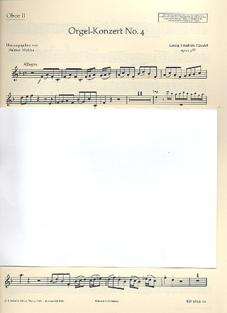 Organ Concerto #4 F Major Op. 4/4 Hwv 292