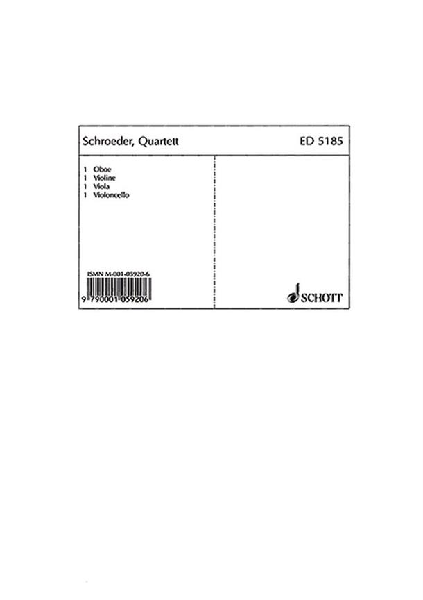 Quartet Op. 38 (SCHROEDER HERMANN)