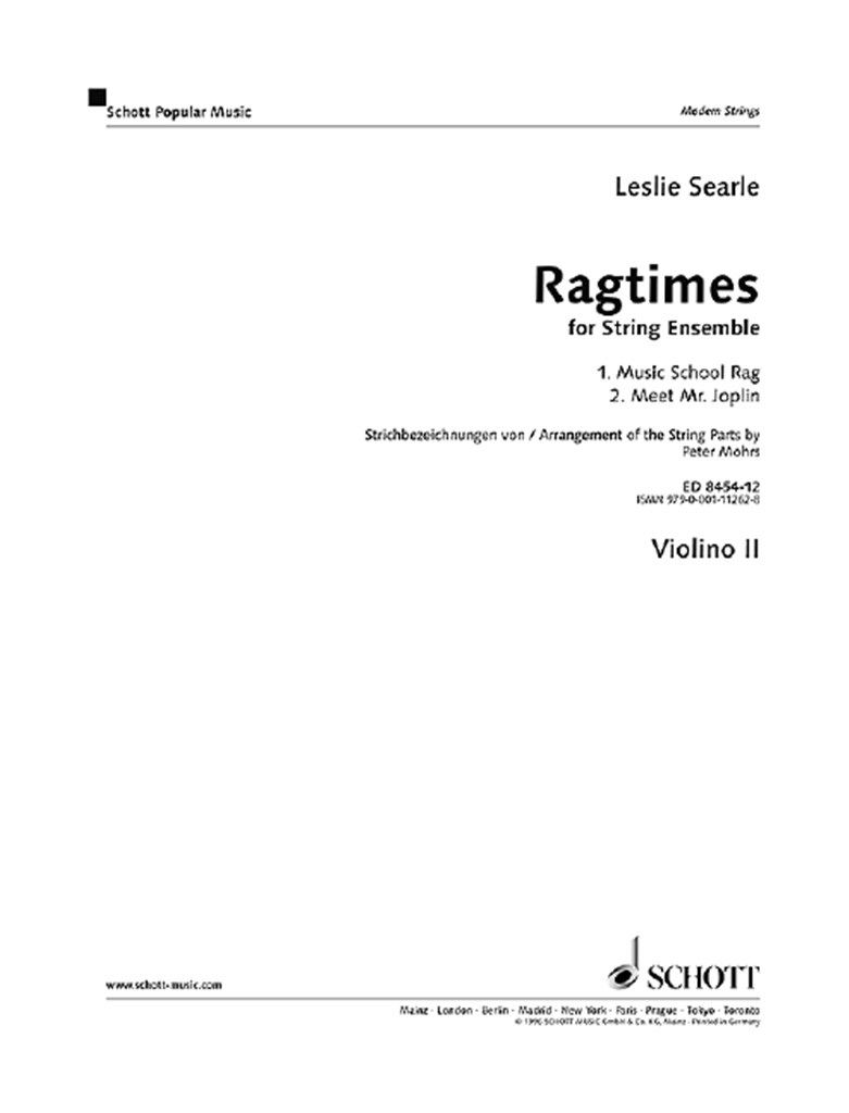 Ragtimes For String Ensemble (SEARLE LESLIE)