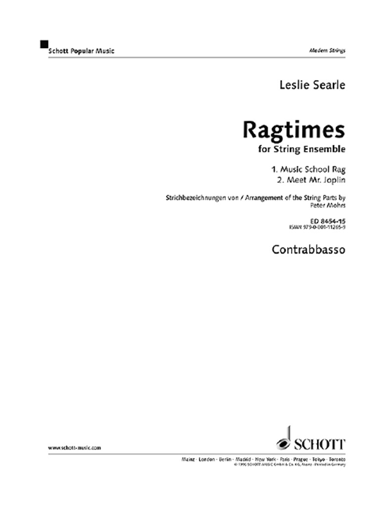 Ragtimes For String Ensemble