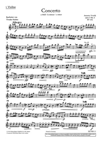L'Estro Armonico Op. 3/6 Rv 356 / Pv 1
