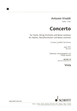 Concerto G Minor Op. 12/1 Rv 317 / Pv 343