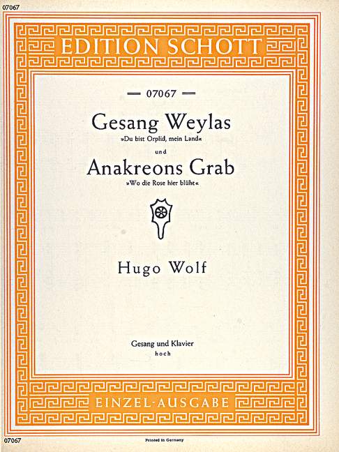 Anakreons Grab / Gesang Weylas (WOLF HUGO)