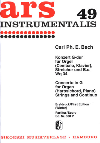 Concerto En Sol Majeur (G-Dur) (BACH CARL PHILIPP EMMANUEL)