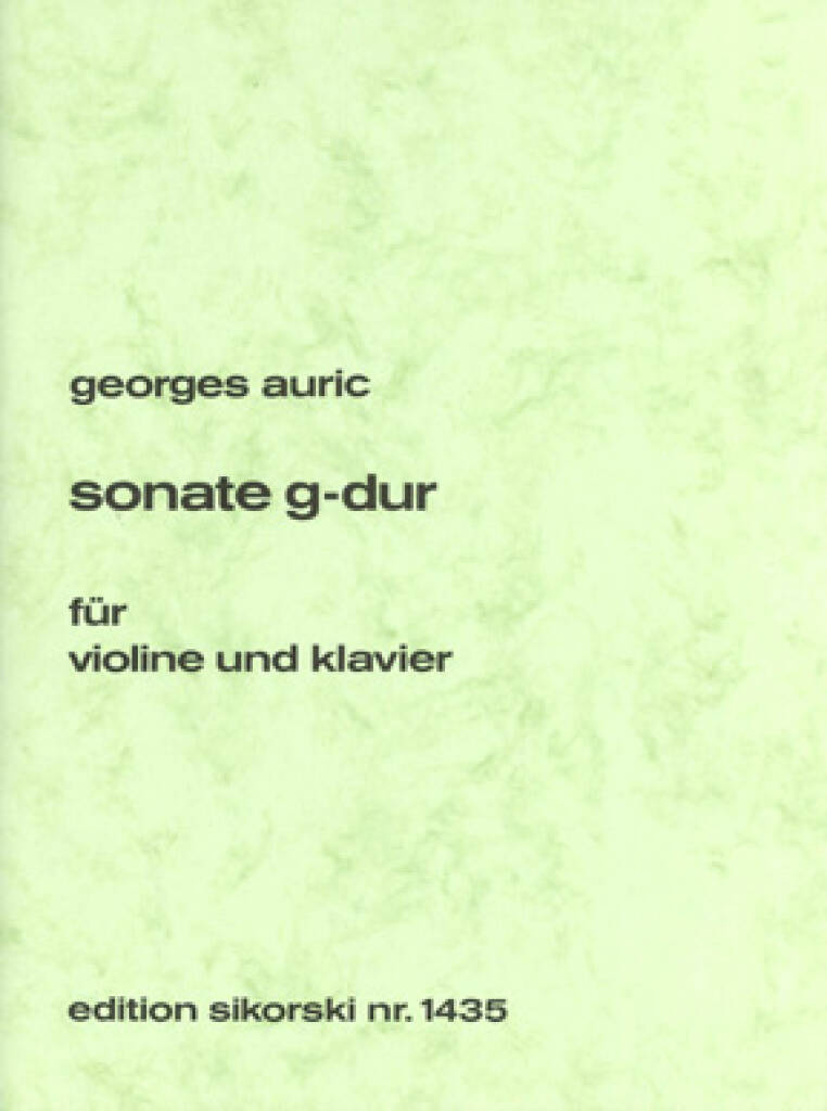 Sonate en Sol Majeur (AURIC GEORGES)
