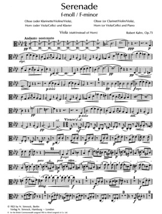 Sérénade In F Minor Op. 73