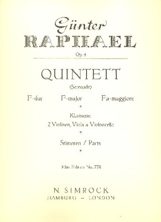 Quintet In F Major Op. 4
