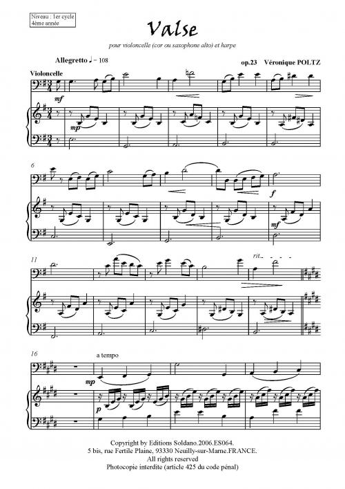 Minuetto, Valse Et Méditation (Harpe Et Instrument)