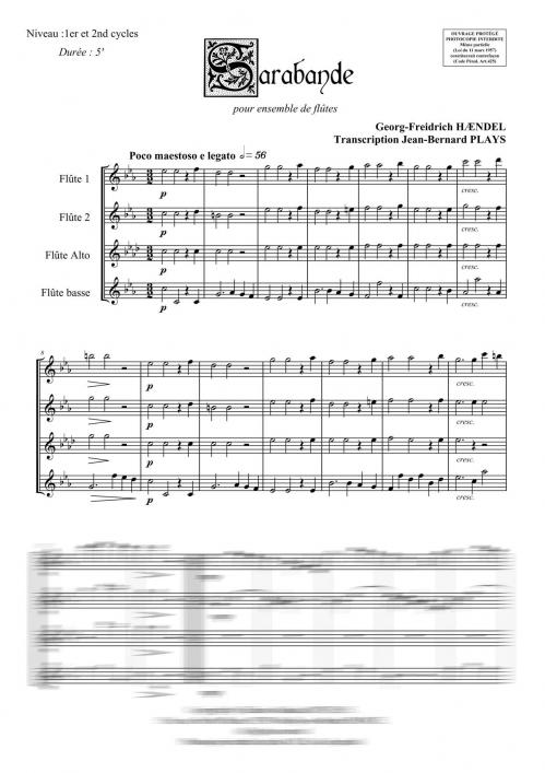 Sarabande (Quatuor De Flûtes [2Xut, Alto, Basse])