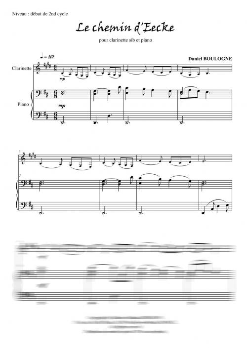 Le Chemin D'Eecke (Clarinette Et Piano) (BOULOGNE DANIEL)
