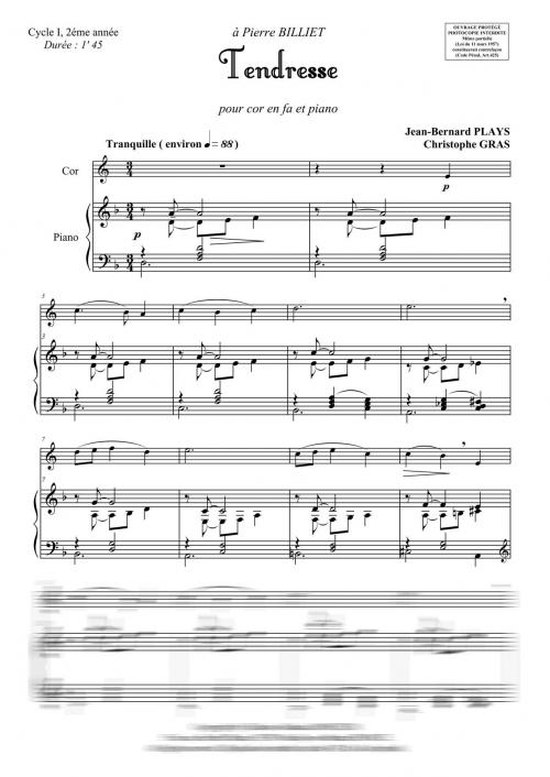Tendresse (Cor Et Piano)