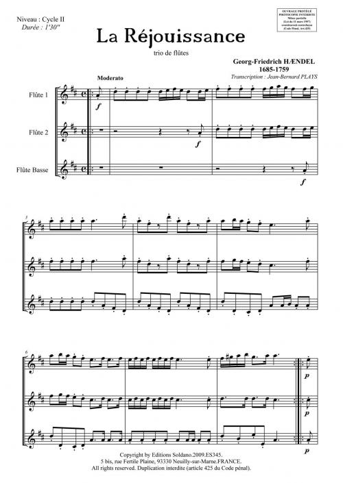 La Réjouissance (Trio De Flûtes [2Xut Et Basse])