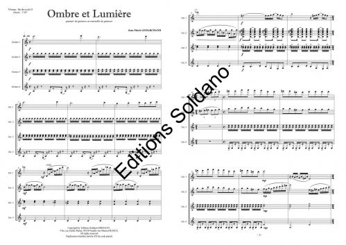 Ombre Et Lumière (Quatuor Ou Ensemble De Guitares)