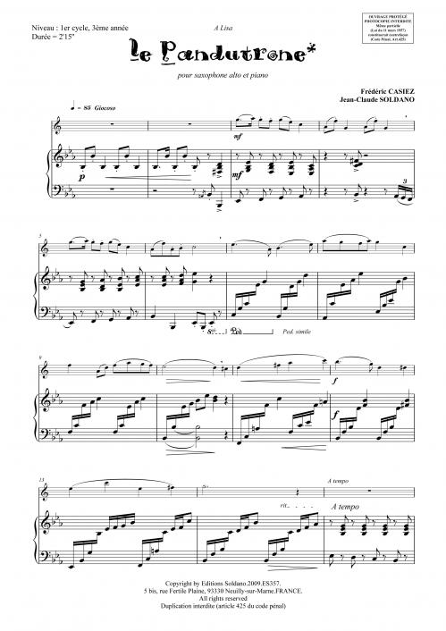 Le Pandutrone (Saxophone Et Piano)