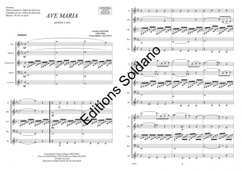 Ave Maria (Flûte, Hautbois, Clarinette, Basson Et Cor)