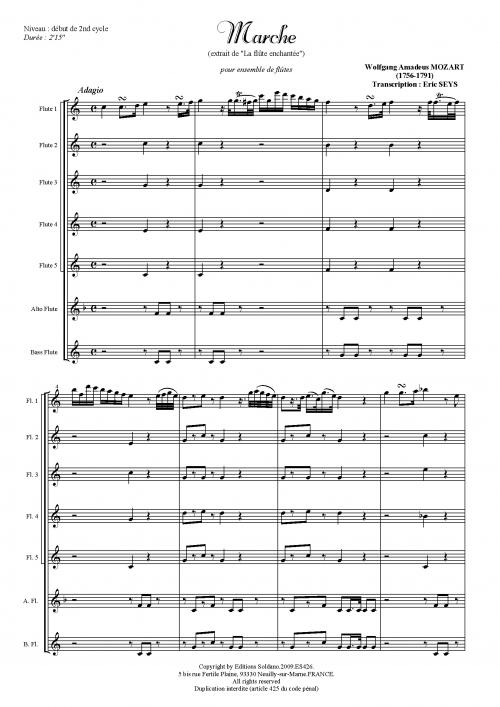 Marche (Ensemble De Flûtes [5Xut, Alto, Basse])
