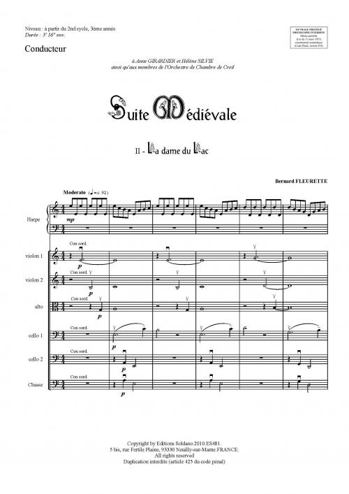 Suite Médiévale (2ème Mvt : La Dame Du Lac) (Harpe Et Cordes)
