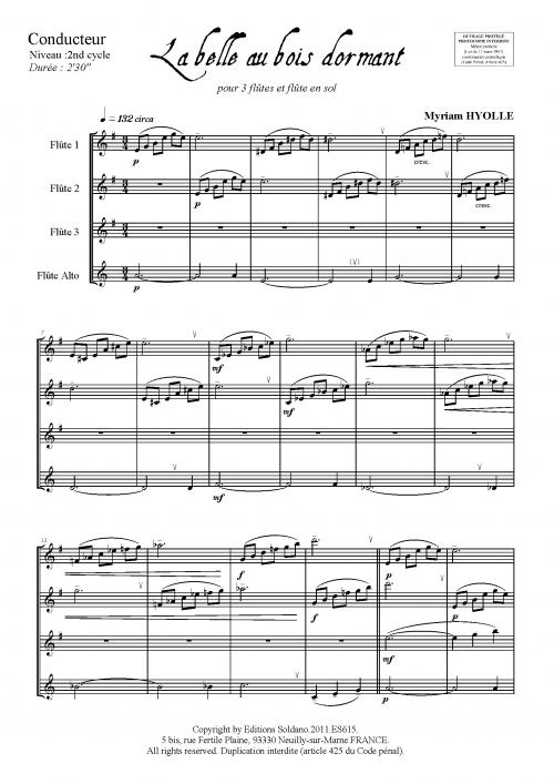 La Belle Au Bois Dormant (Quatuor De Flûtes [3Xut + 1Alto]) (Sleeping Beauty)