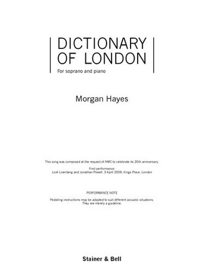 Dictionary Of London (HAYES MORGAN)