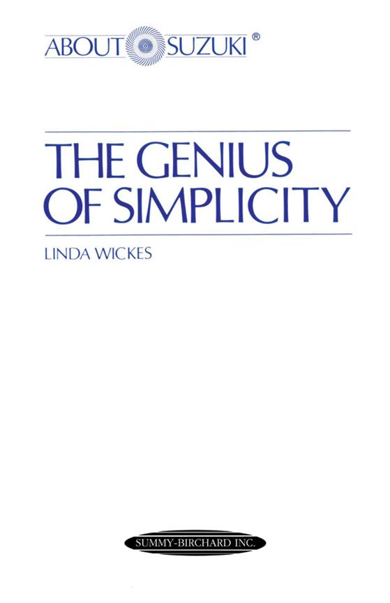 Suzuki Genius Of Simplicity (SULLIVAN MAXINE)
