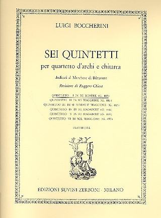 I - Quintette En Re Mineur (BOCCHERINI LUIGI / CHIESA)