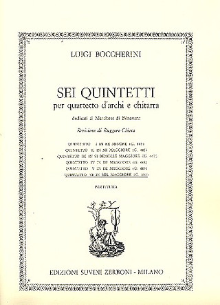 VI - Quintette En Sol Majeur (BOCCHERINI LUIGI / CHIESA)
