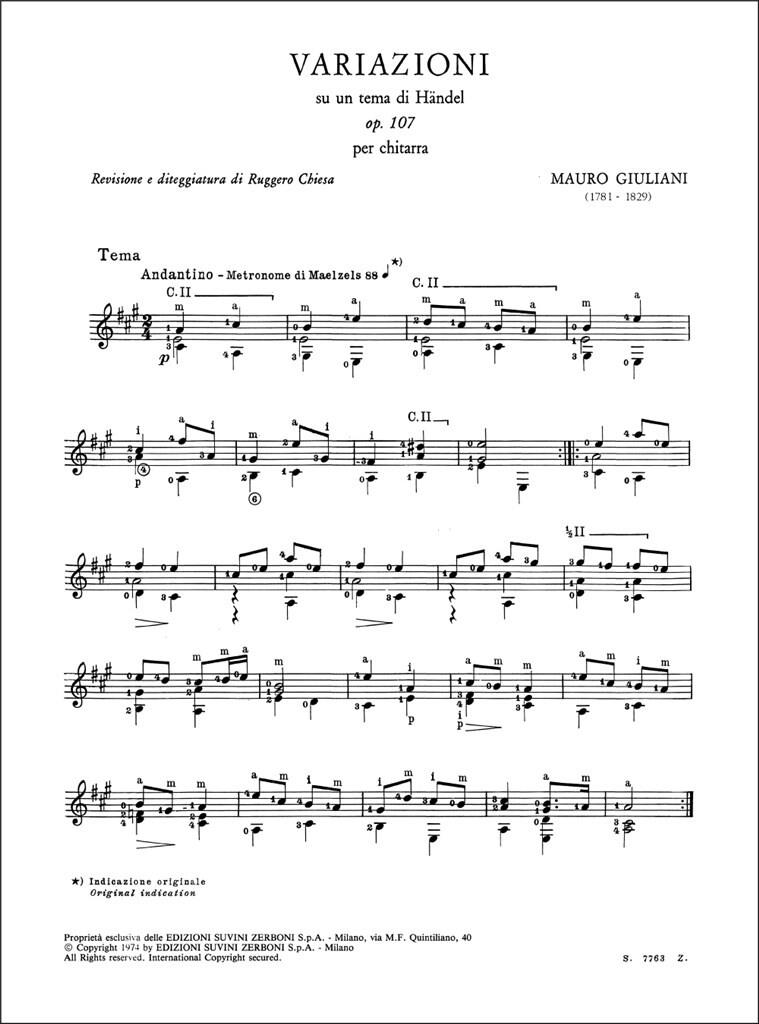 Variazioni Op. 107 (GIULIANI / CHIESA)