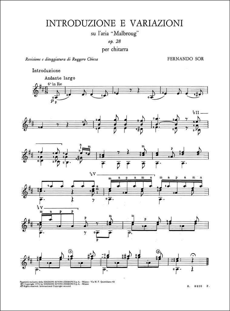 Introduzione E Variazioni Op. 28 (SOR FERNANDO / CHIESA)