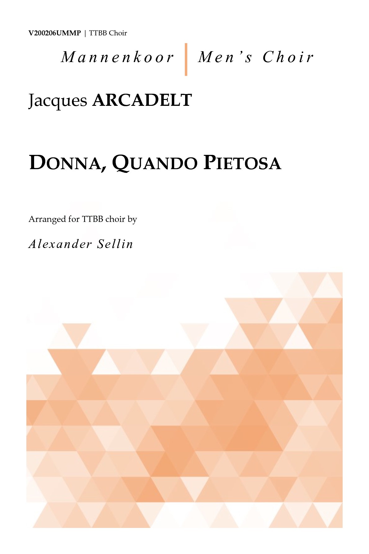 Donna, Quando Pietosa for TTBB Choir (ARCADELT JACQUES)