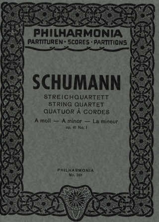 String Quartet In A Minor Op. 41/1 Op. 41/3 (SCHUMANN ROBERT)
