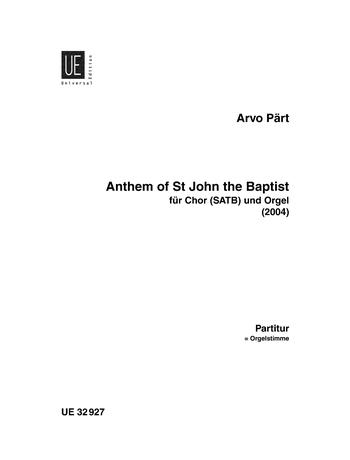 Anthem of St John the Baptist (PART ARVO)