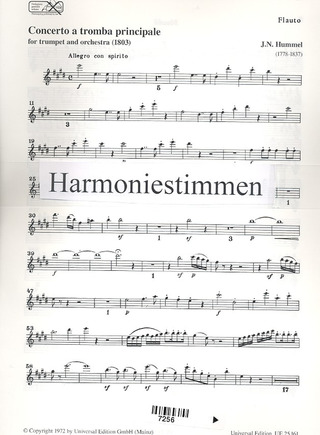 Concerto A Tromba Principale (HUMMEL JOHANN NEPOMUK)