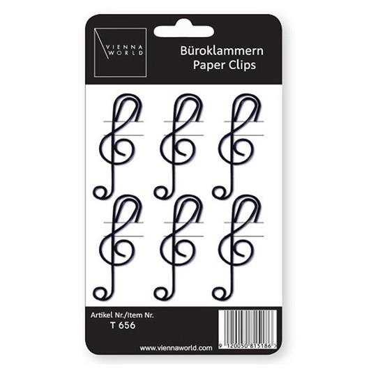 Paper clips G-clef black (5 pcs)