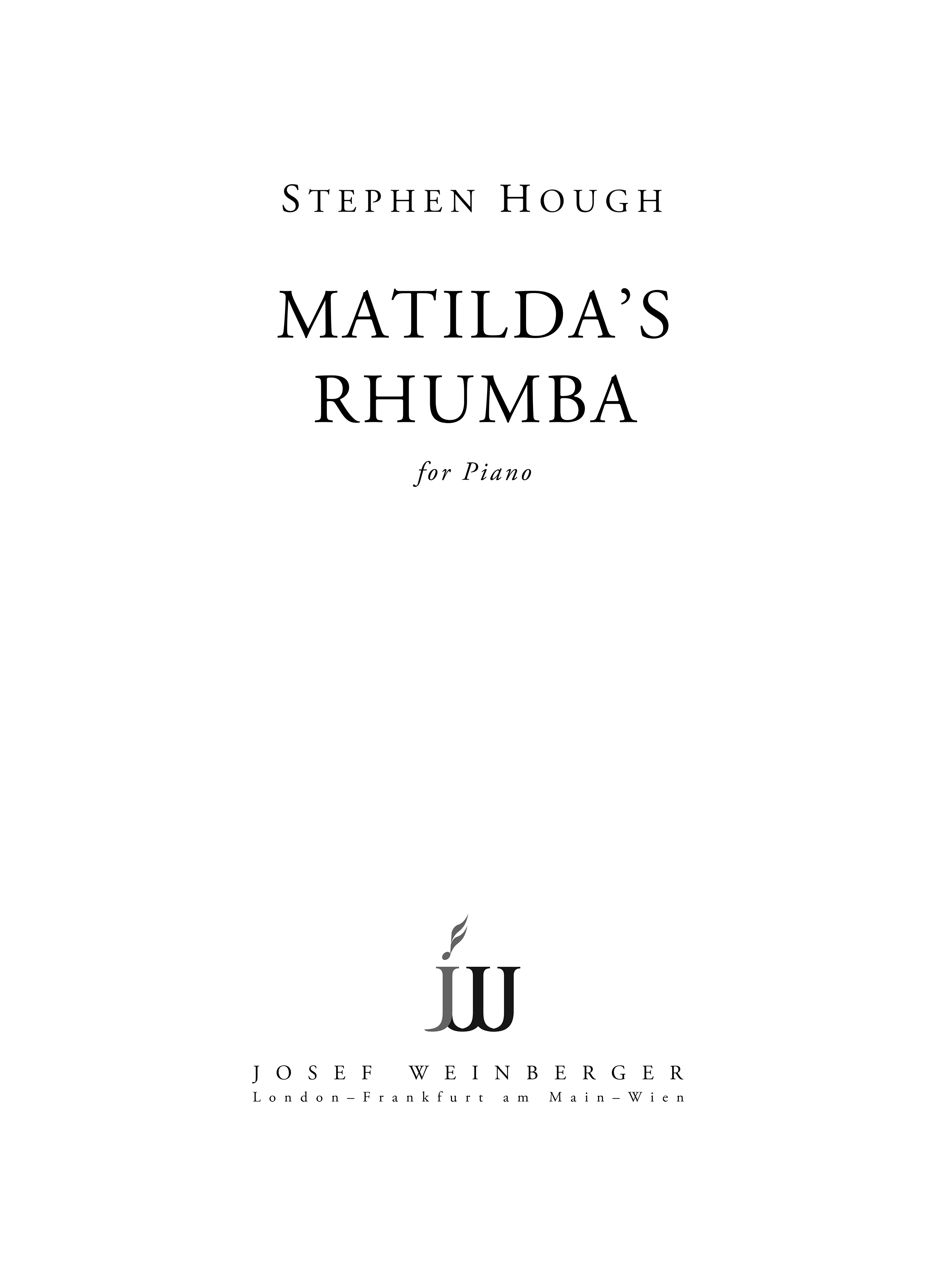 Matilda's Rhumba (HOUGH STEPHEN)